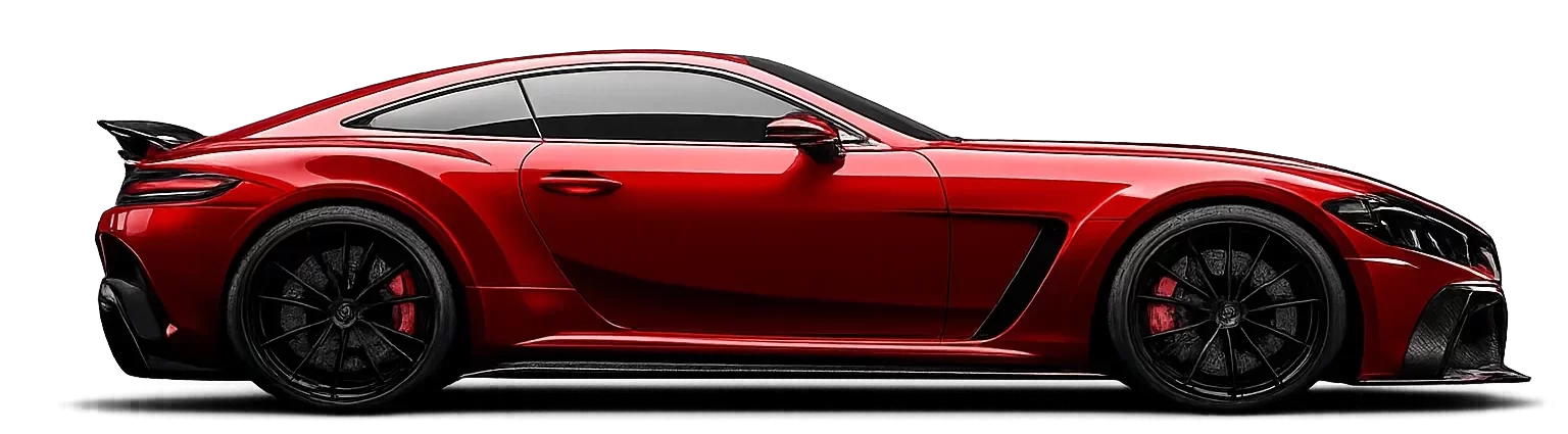 Rode sportauto Auto Center Oldenzaal